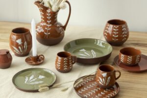 "Fluid Geometry" Reactive Glaze Dinner Sets