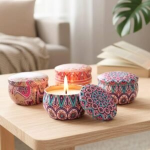 Hand-Painted "Mithila Art" Soy Candles