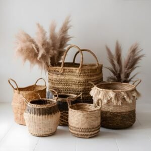 Hand-Woven Seagrass Storage Baskets