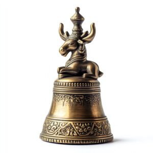 "Nandi" Brass Figurine on Reclaimed Wood Base
