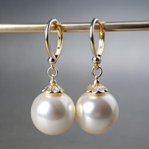 Raw "Baroque Pearl" & Gold-Vermeil Drop Earrings